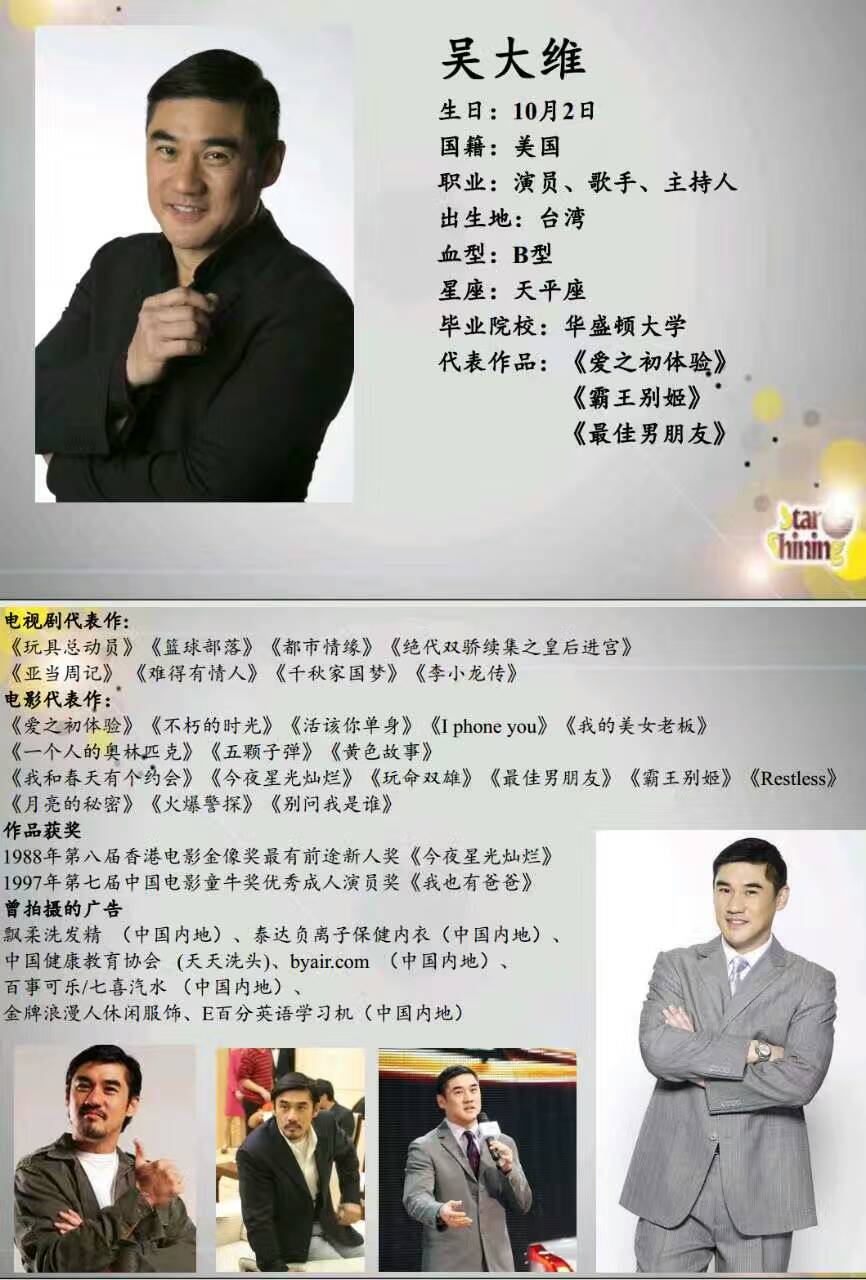 吴大维,演员,歌手,主持人:青岛阿文